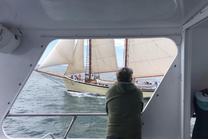 a person standing on a boat