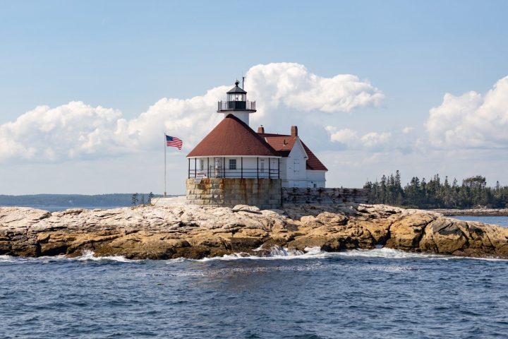 an island in the middle of a body of water